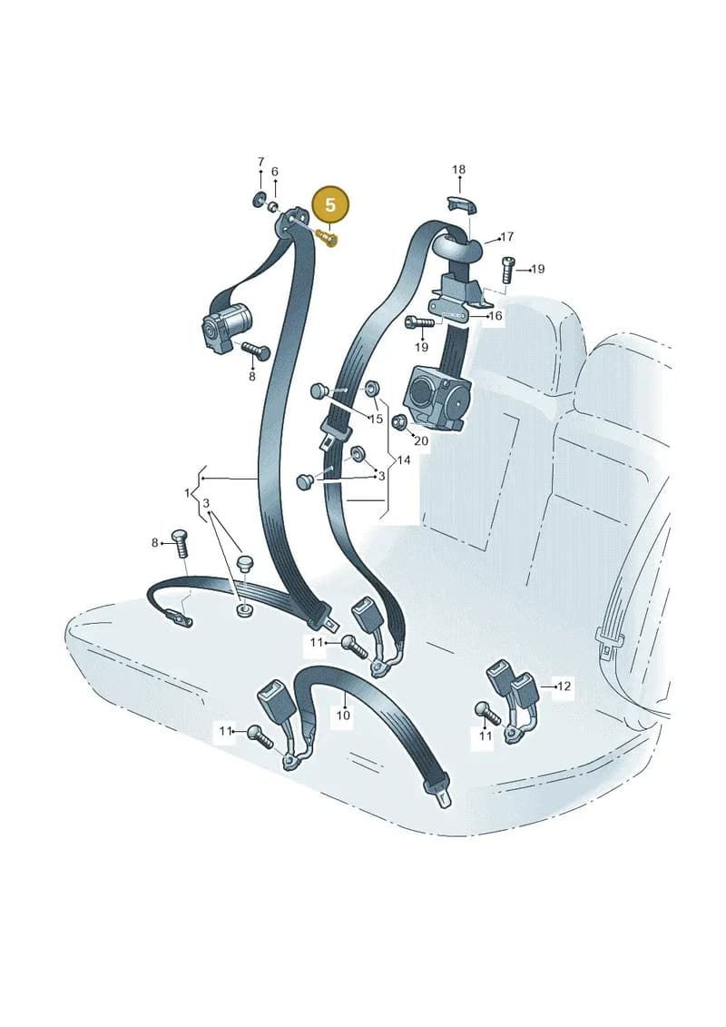 111857793E — Volkswagen POLO (2005-) diagram 461857700, position 5