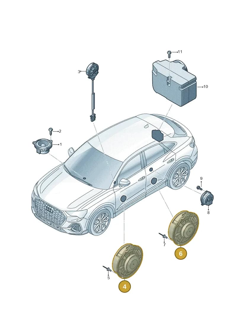 11A035453E — Audi Q4 Sportback (2021-2025) diagram 89a035350, position 4+6