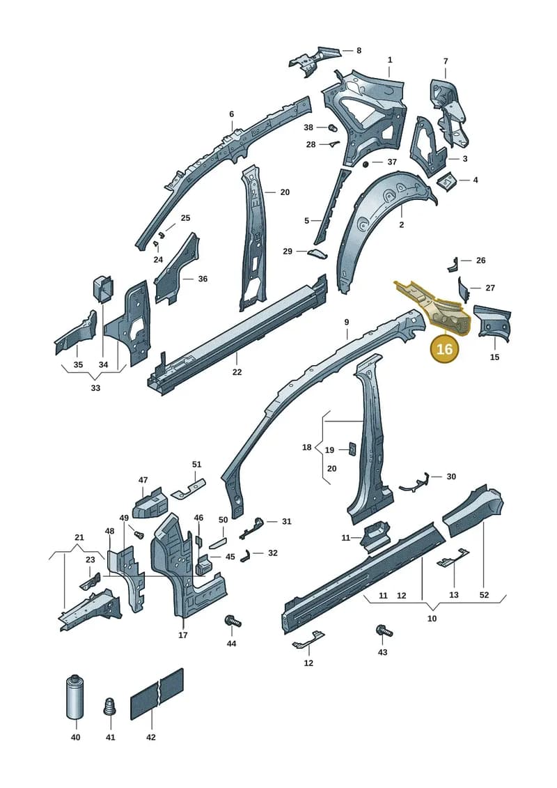 11A810503A — Volkswagen ID.4 (2020-2025) diagram 11a809010, position 16