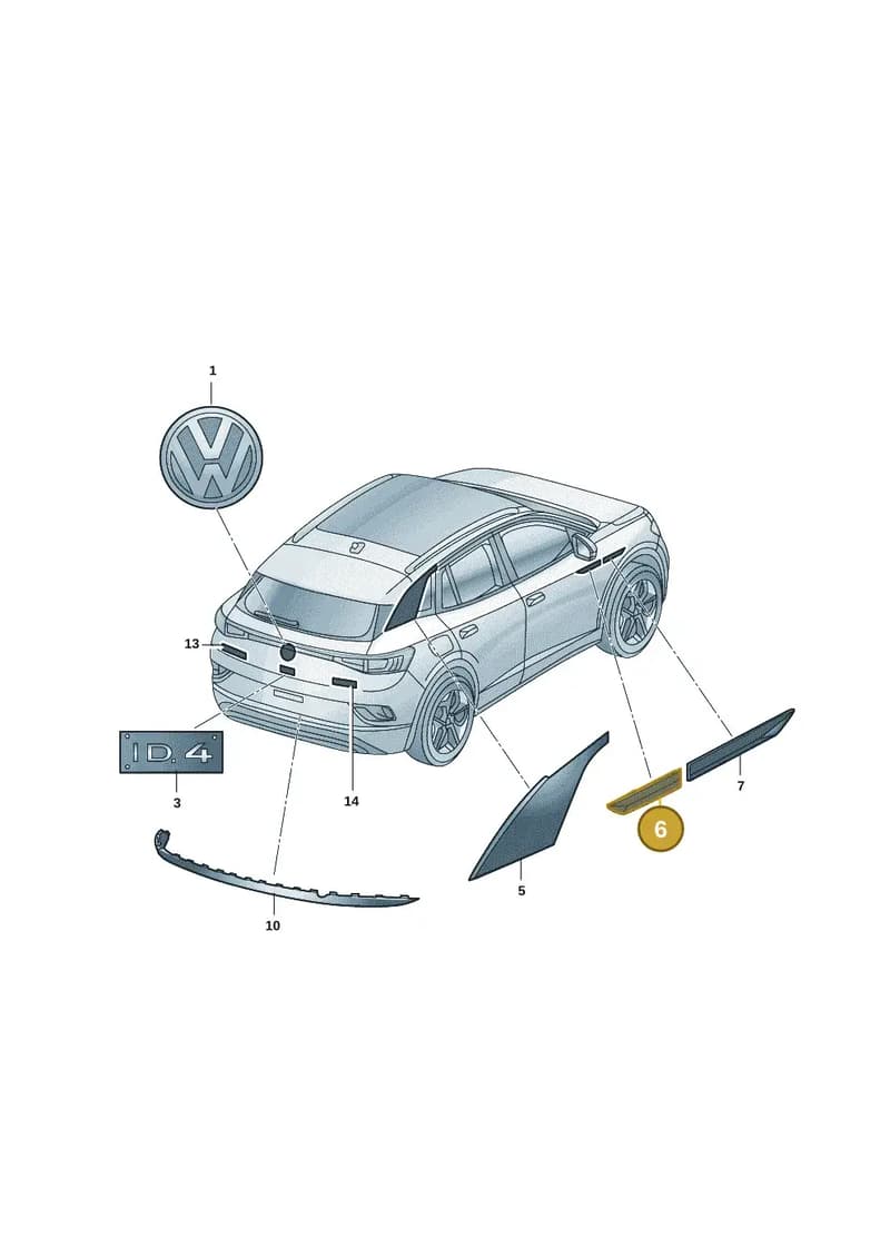11A853689AXJW — Volkswagen ID.4 (2020-) diagram 11g853080, position 6