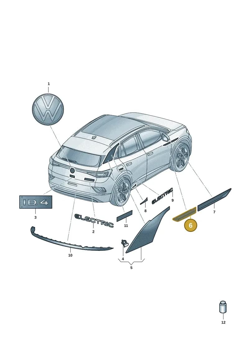 11A853689AXJW — Volkswagen ID.4 (2020-2025) diagram 11a853080, position 6