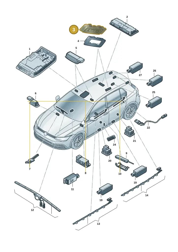 11A947303A6PS — Skoda Kodiaq (2024-2024) diagram 3p0947000, position 3