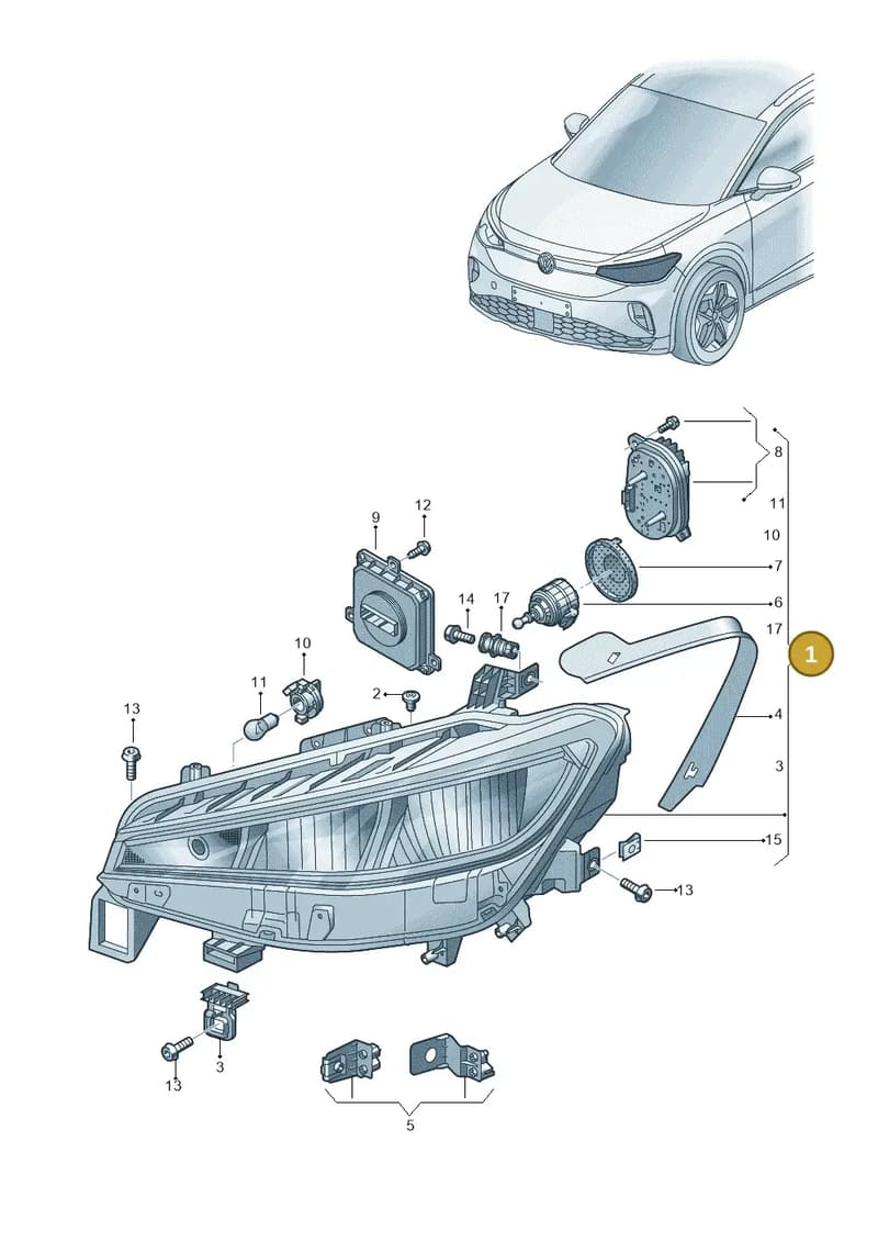 11C941029 — Volkswagen ID.4 (2020-2025) diagram 11a941000, position 1