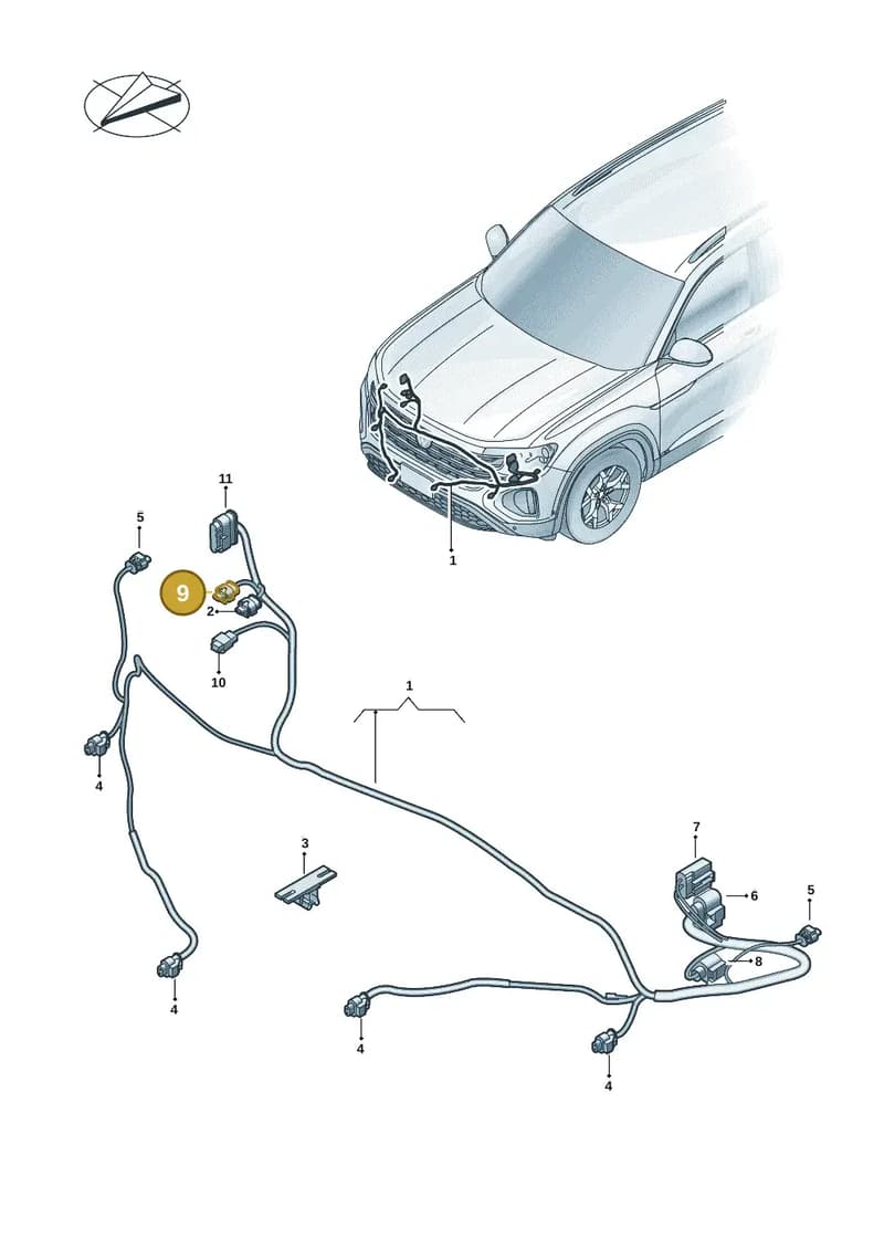 11G973702A — Volkswagen Atlas (2023-2024) diagram 3cl971001, position 9