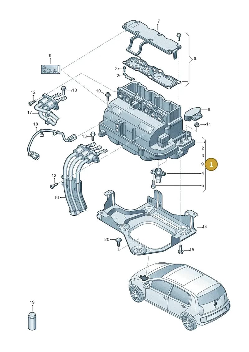 12E907070J — Volkswagen e-up! (2016-2023) diagram 772907800, position 1