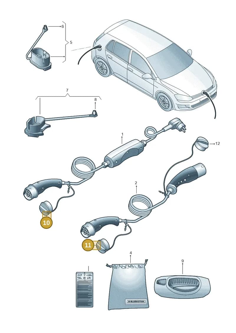 12E998393 — Volkswagen e-Golf (2014-2021) diagram 774971200, position 10+11
