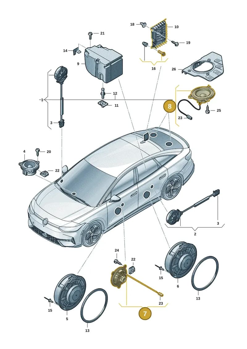 14A035415C — Volkswagen ID.7 (2023-2025) diagram 14b035350, position 7+8