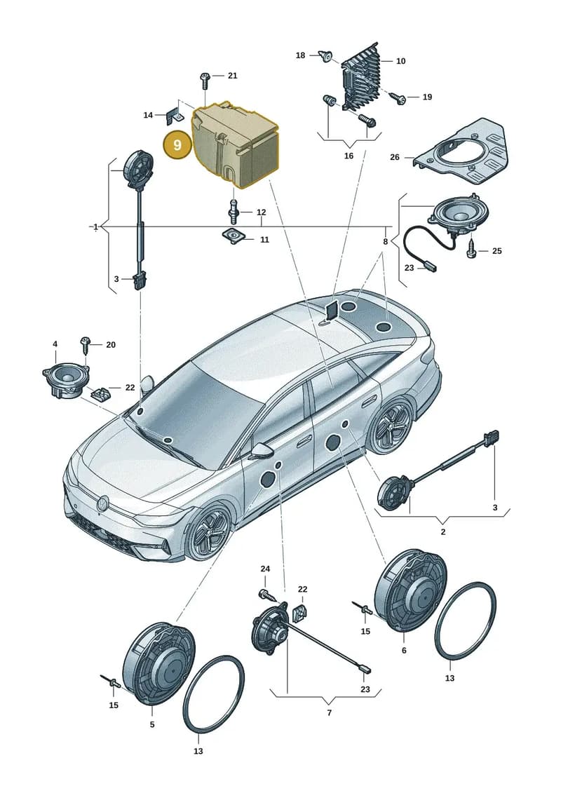 14A035621 — Volkswagen ID.7 (2023-2025) diagram 14b035350, position 9