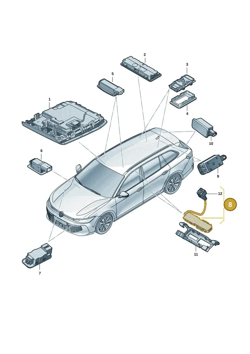 14A919390A — Volkswagen Passat Estate (2023-2025) diagram 3j0947000, position 8
