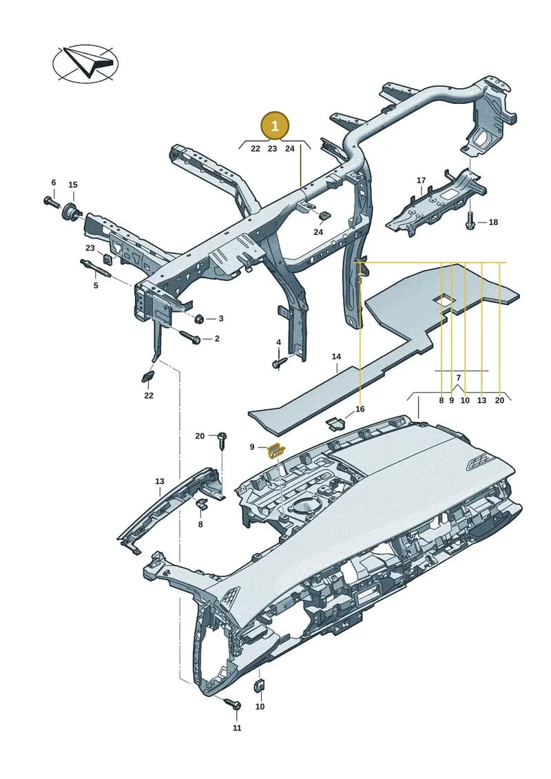 14C857017 — Volkswagen ID.7 (2023-2025) diagram 14b857000, position 1