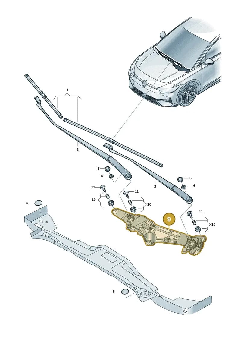 14G955113A — Volkswagen ID.7 (2023-2025) diagram 14b955000, position 9