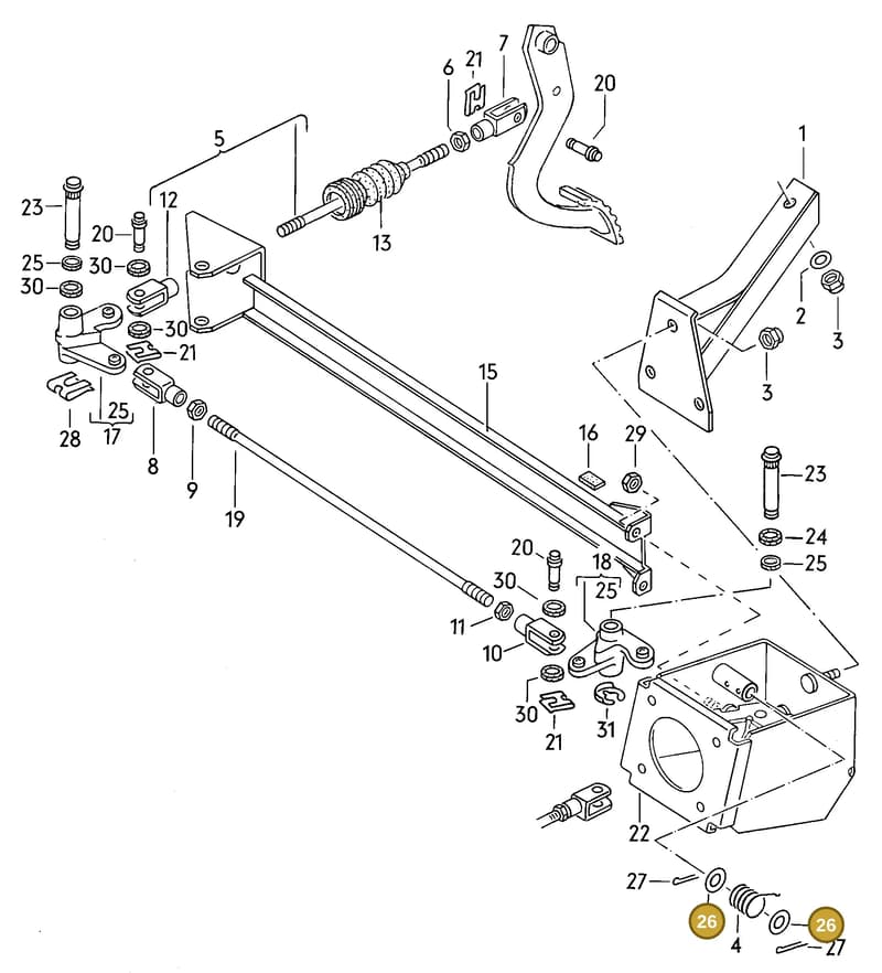 172721742 — Volkswagen Jetta (1981-1984) diagram 007128000, position 26