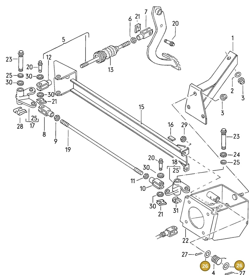 172721742 — Volkswagen Scirocco (1983-1989) diagram 013128000, position 26