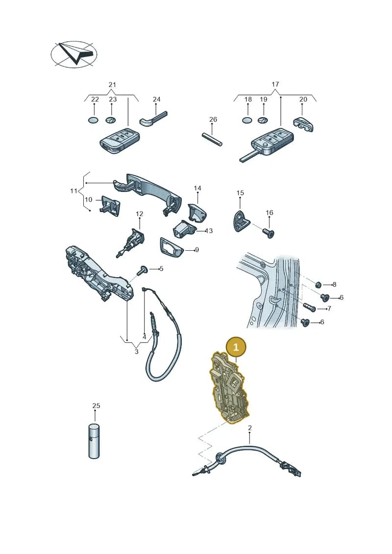 17A837016A — Volkswagen Jetta 1.4 (2017-2024) diagram 431837000, position 1