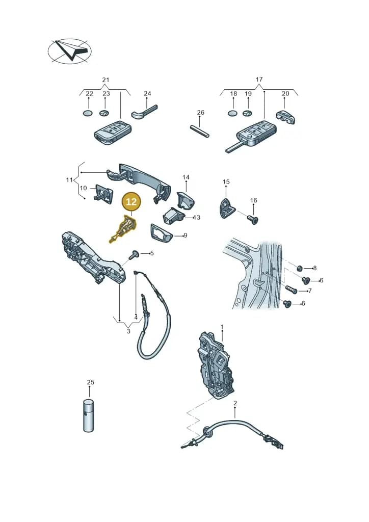 17A837167 — Volkswagen Jetta 1.4 (2017-2024) diagram 431837000, position 12