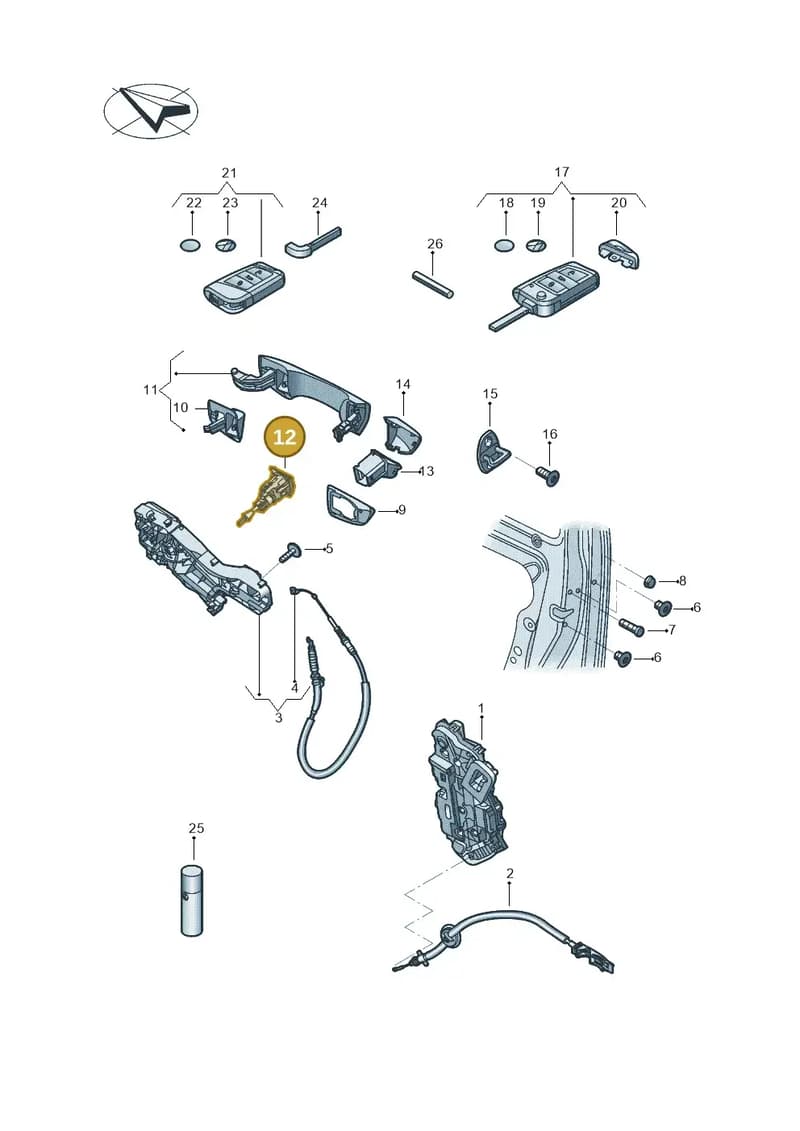 17A837167 — Volkswagen Jetta 1.4 (2017-2024) diagram 431837000, position 12