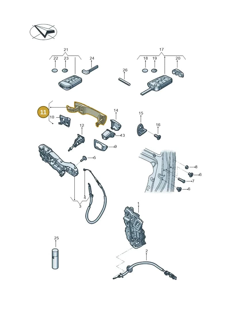 17A837205AGRU — Volkswagen Jetta 1.4 (2017-2024) diagram 431837000, position 11