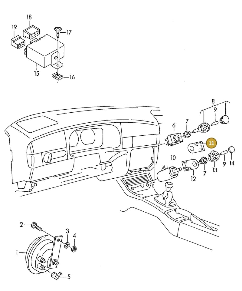 191951279 — Volkswagen GOLF VAR./VENTO (1996-1999) diagram 121951300, position 11