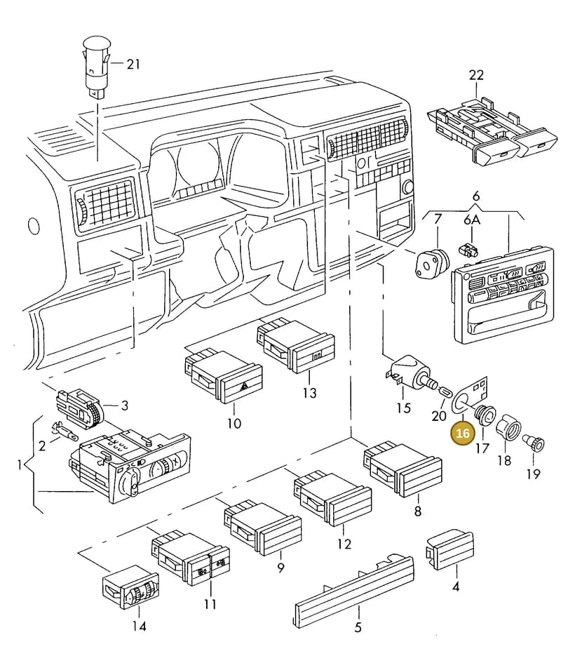 191951279 — Volkswagen TRANSPORTER SYNCRO (1996-2003) diagram 179941860, position 16