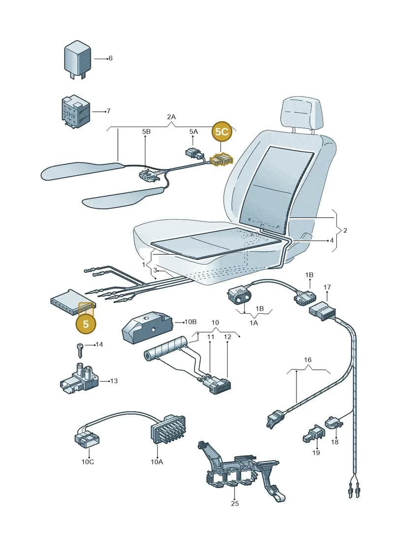191972733 — Volkswagen GOLF CABRIO (1998-2001) diagram 117963100, position 5+5C