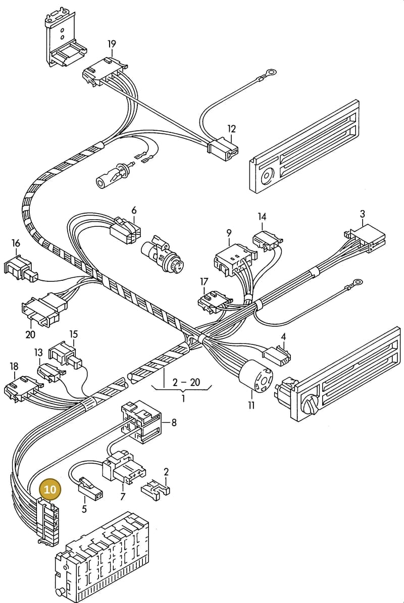 191972733 — Volkswagen TRANSPORTER SYNCRO (1996-2003) diagram 117972240, position 10