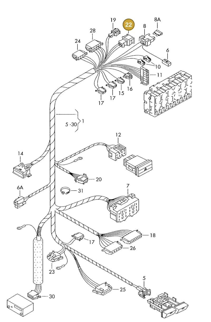 191972733 — Volkswagen TRANSPORTER SYNCRO (1996-2003) diagram 230972260, position 22