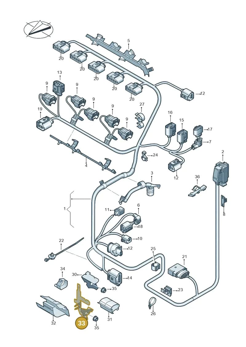 1C0971858B — Volkswagen New Passat (2015-2022) diagram 868971080, position 33