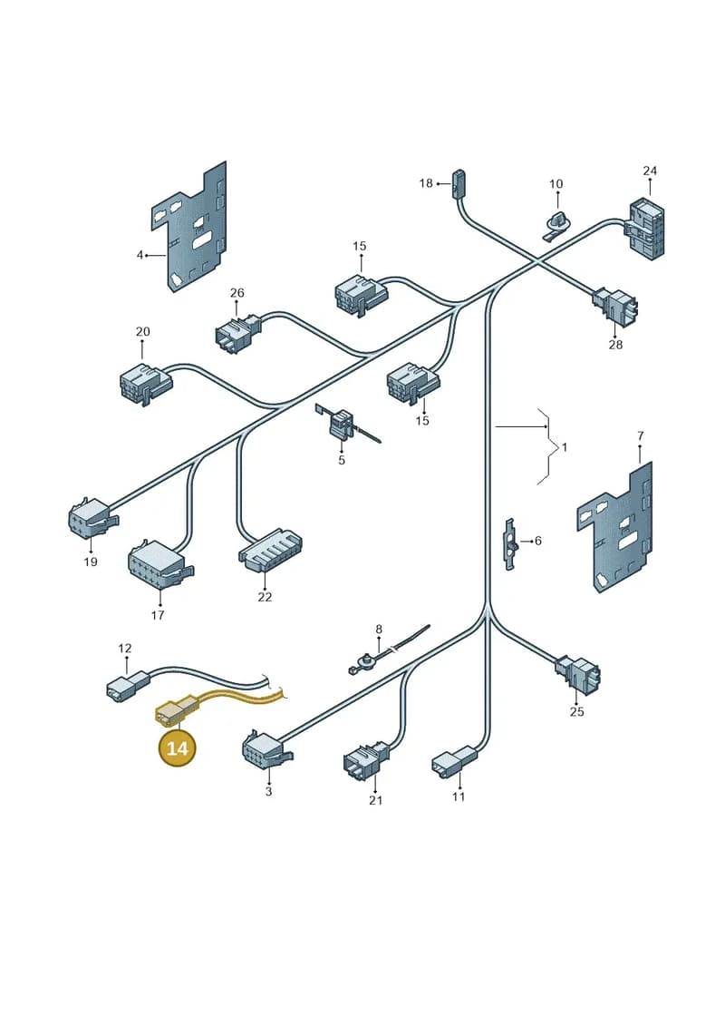 1C0972123 — Volkswagen Golf (2011-2013) diagram 649972270, position 14