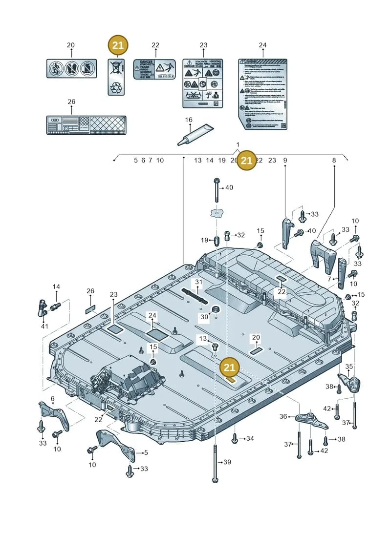 1EA010505D — Audi Q8 e-tron (2018-2025) diagram 586915500, position 21