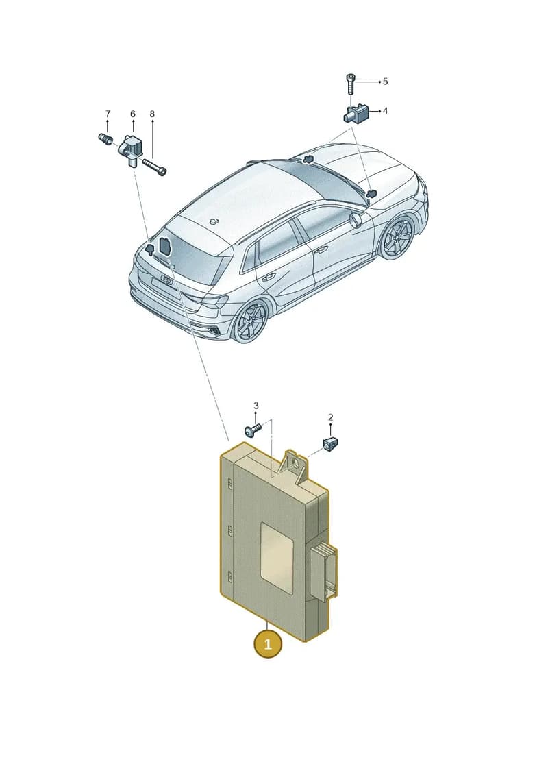1EA907376C — Audi A3 Sportback (2019-2025) diagram 596907777, position 1