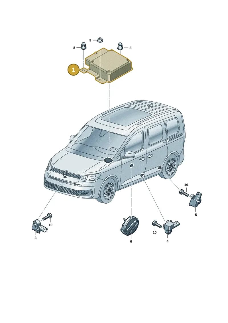 1EA959655FB — Volkswagen Caddy Maxi (2020-2025) diagram 2ka959030, position 1