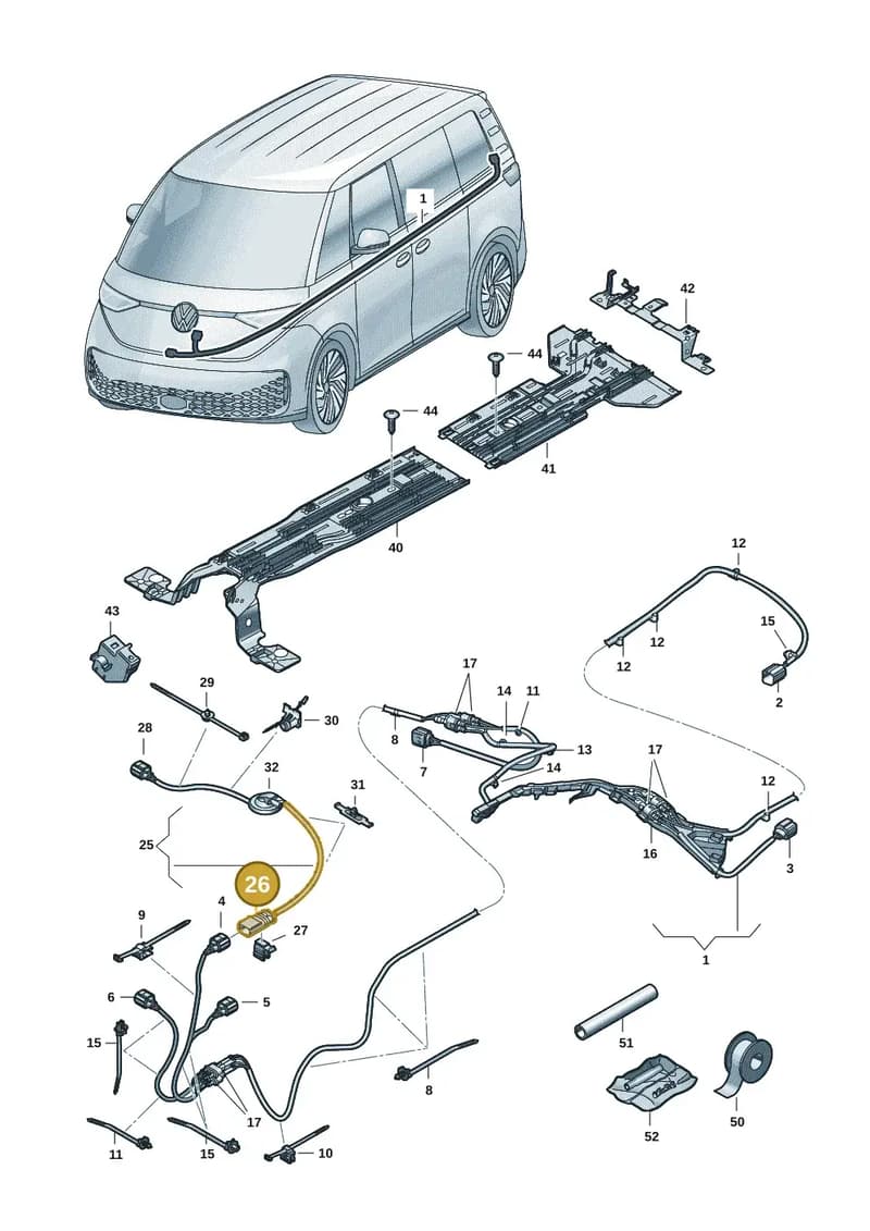 1EA973802B — Volkswagen ID. Buzz (2022-2025) diagram 15a970200, position 26