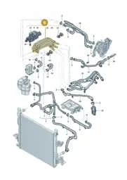 1ED122050N Volkswagen Coolant Pipe with Coolant Hose