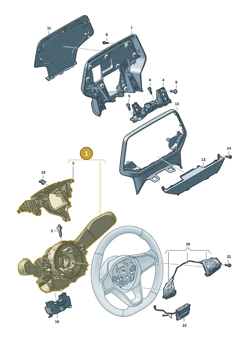 1EE953507BPASS — Volkswagen ID.4 (2020-2025) diagram 15a953500, position 1