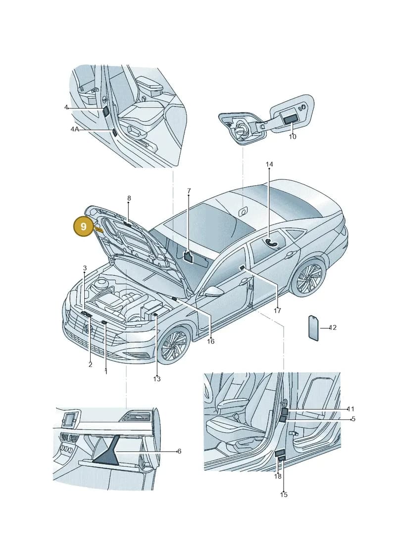 1HM010038 — Volkswagen Jetta 1.4 (2017-2024) diagram 431010000, position 9