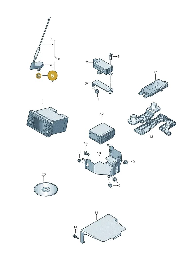 1J0035437A — Volkswagen Polo (2008-2009) diagram 240919250, position 5