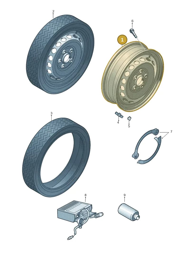 1J0601027M03C — Volkswagen Polo (2017-2025) diagram 719601120, position 1