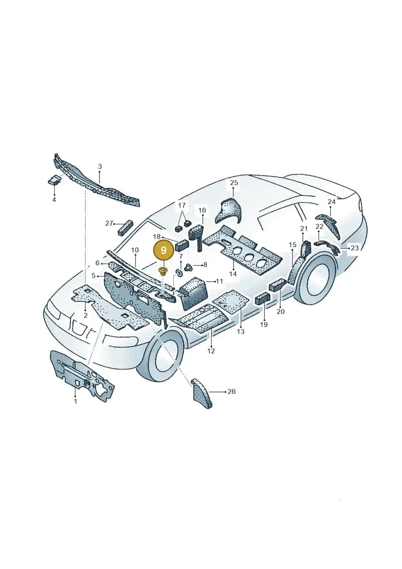1J0863119 — SEAT TOLEDO/LEON/LEON-4 (2001-2006) diagram 205863200, position 9