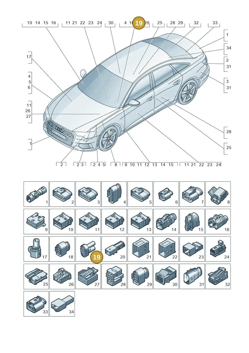 1J0906444A — Audi A6 (2018-2025) diagram 430971820, position 19