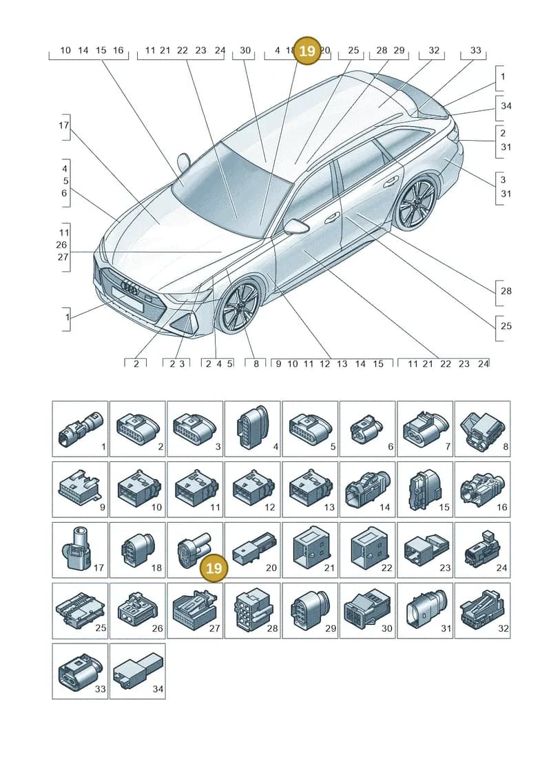 1J0906444A — Audi RS6 Avant (2019-2025) diagram 537971820, position 19