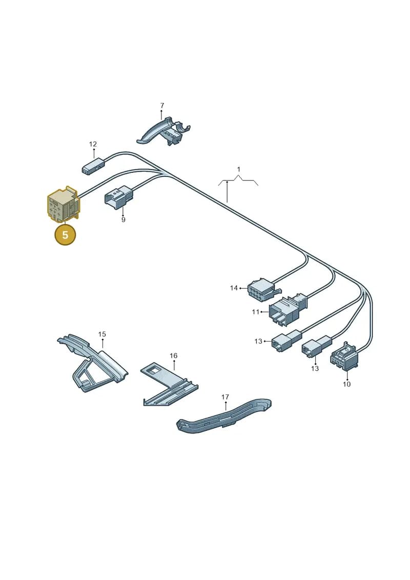 1J0937706 — Volkswagen Touran 2.0 (2010-2015) diagram 615972260, position 5
