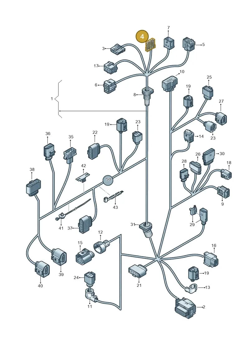 1J0937713D — Volkswagen Touareg (2012-2014) diagram 693971790, position 4