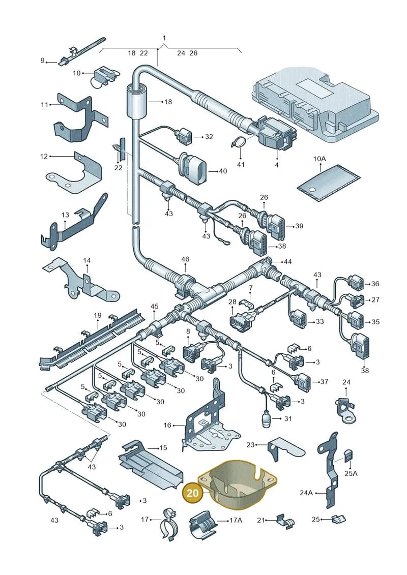 1J0971830P — SEAT TOLEDO/LEON/LEON-4 (2001-2006) diagram 203971130, position 20