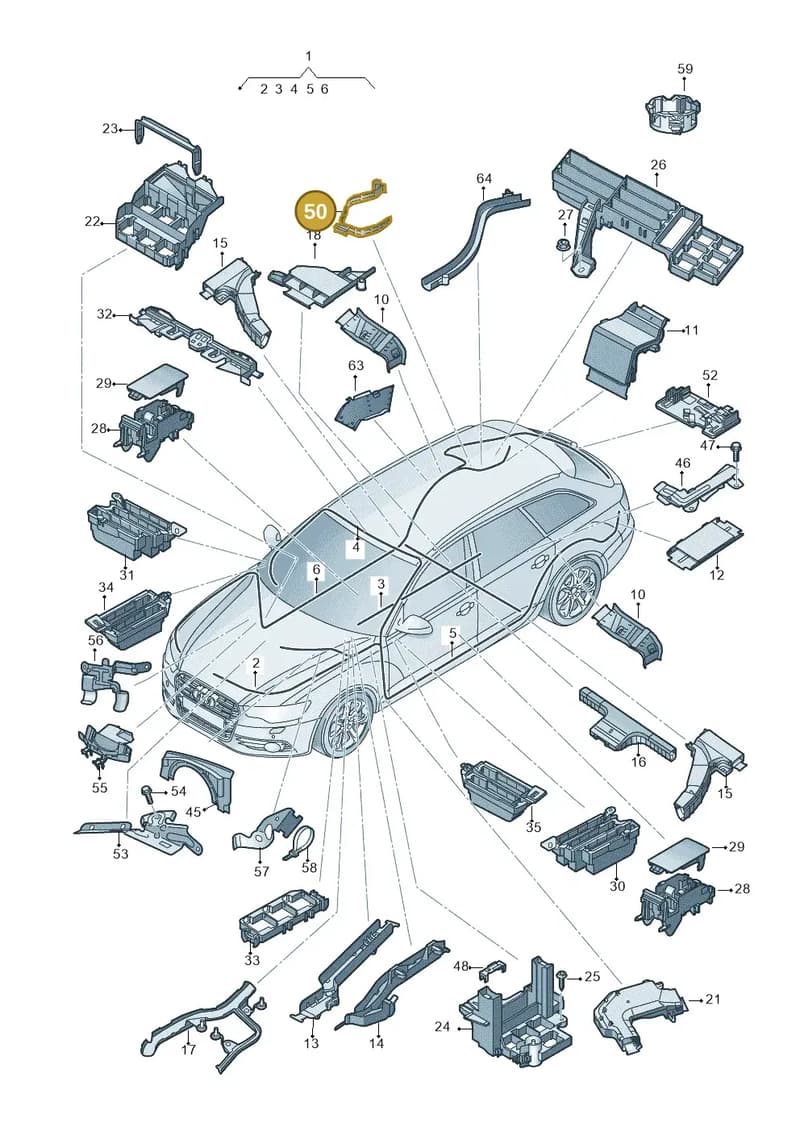 1J0971843C — Audi RS6 Avant (2013-2018) diagram 758971800, position 50