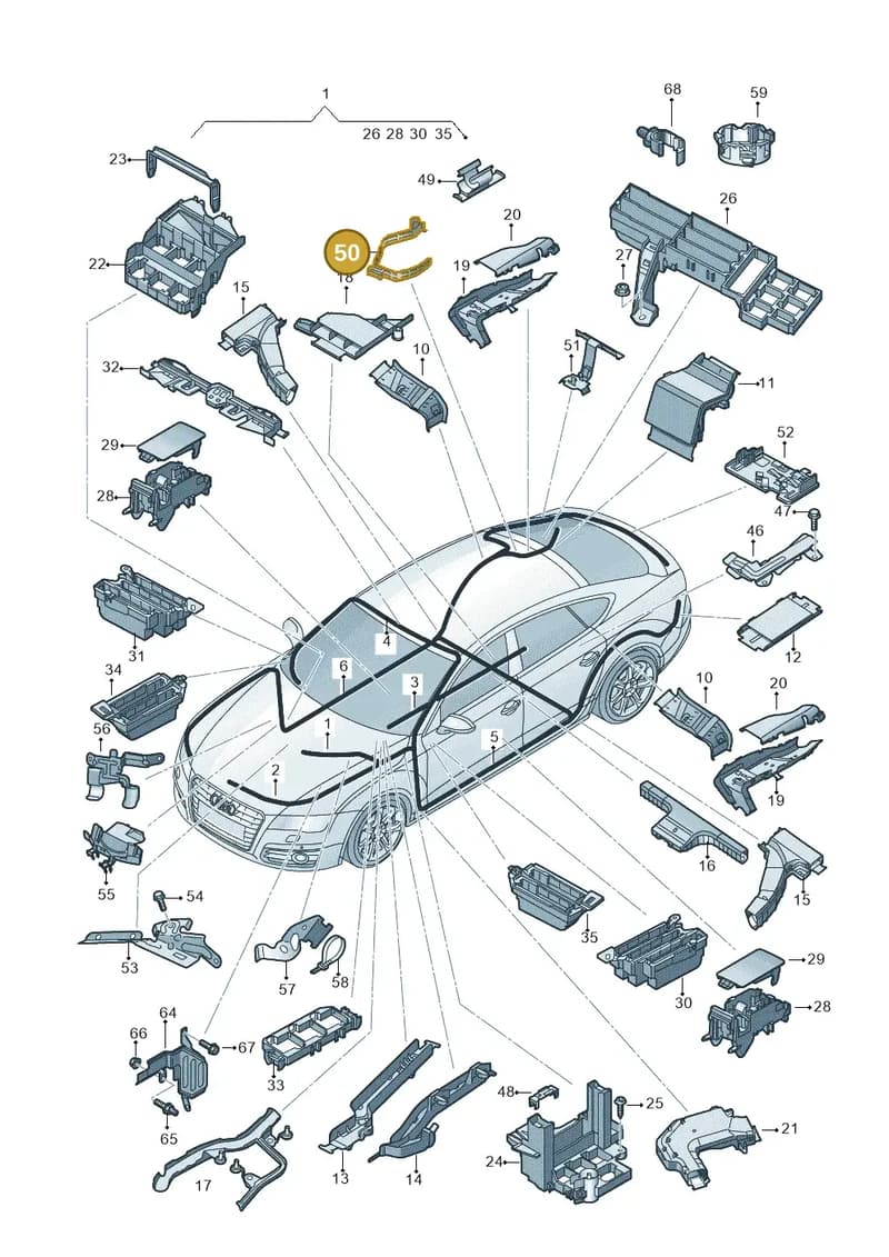 1J0971843C — Audi RS7 Sportback (2013-2018) diagram 765971800, position 50