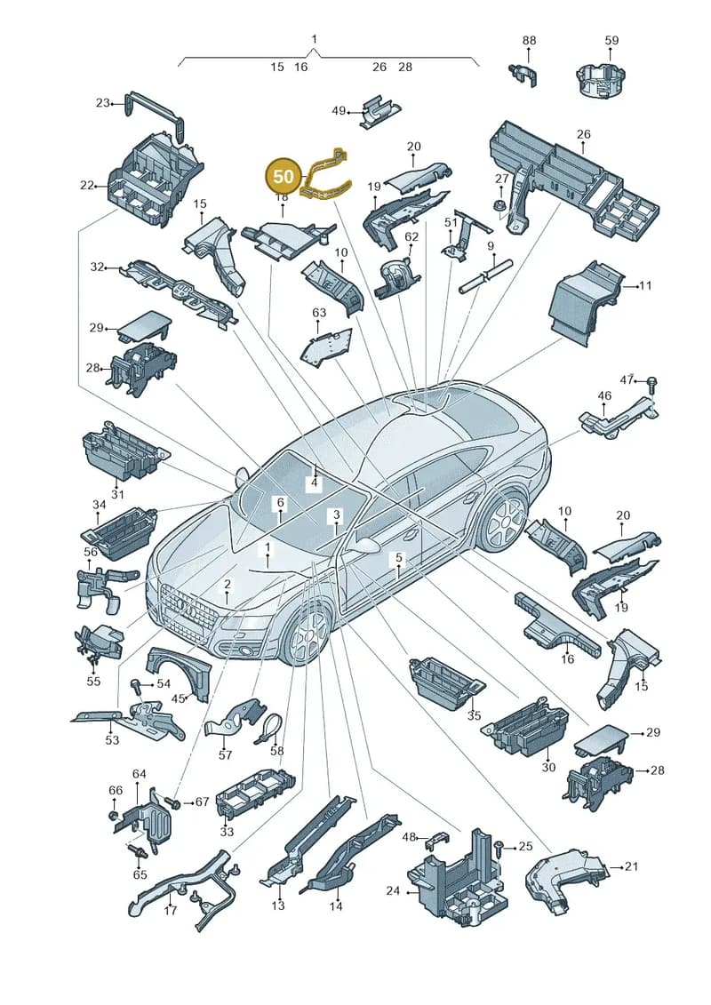 1J0971843C — Audi A7 Sportback (2014-2018) diagram 788971800, position 50