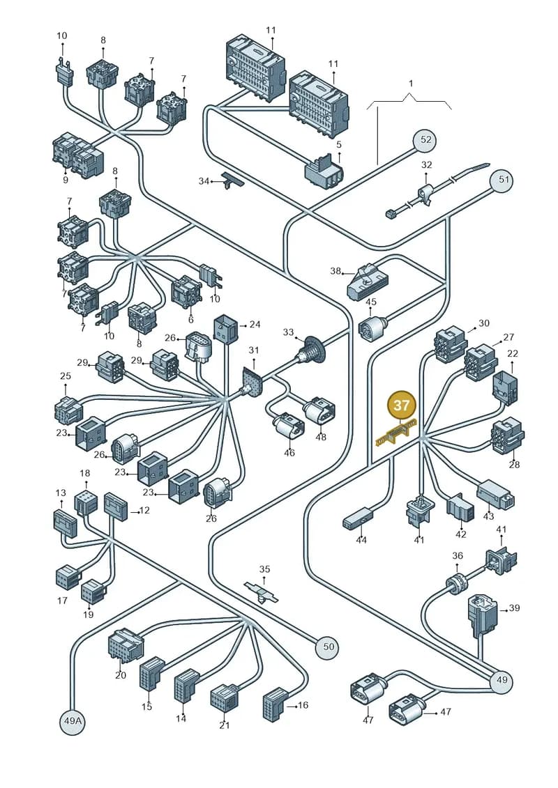 1J0971930N — Volkswagen Transp. caravelle (2008-2009) diagram 410971820, position 37