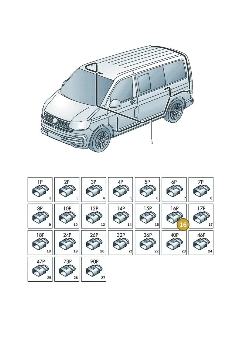 1J0971930N — Volkswagen Transporter Multivan (2019-2024) diagram 7em971080, position 16