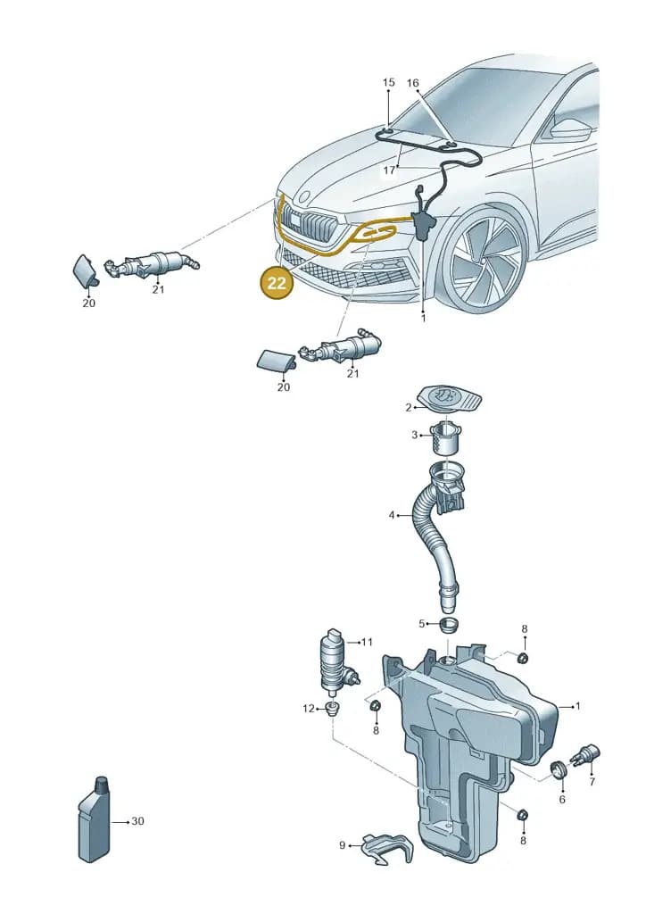1J0971939H — Skoda Octavia (2019-2022) diagram 585955020, position 22