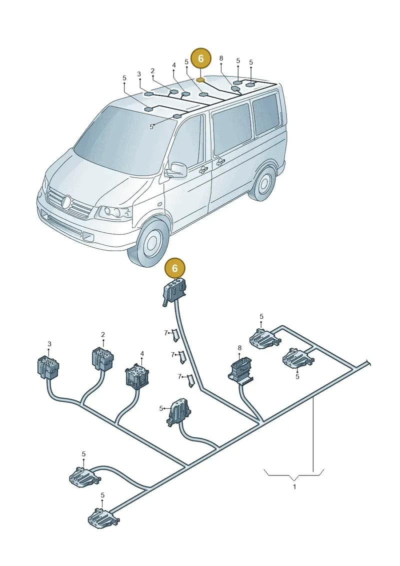 1J0972924 — Volkswagen Transp. caravelle (2011-2015) diagram 679971840, position 6